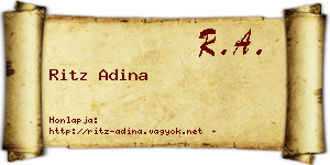 Ritz Adina névjegykártya
